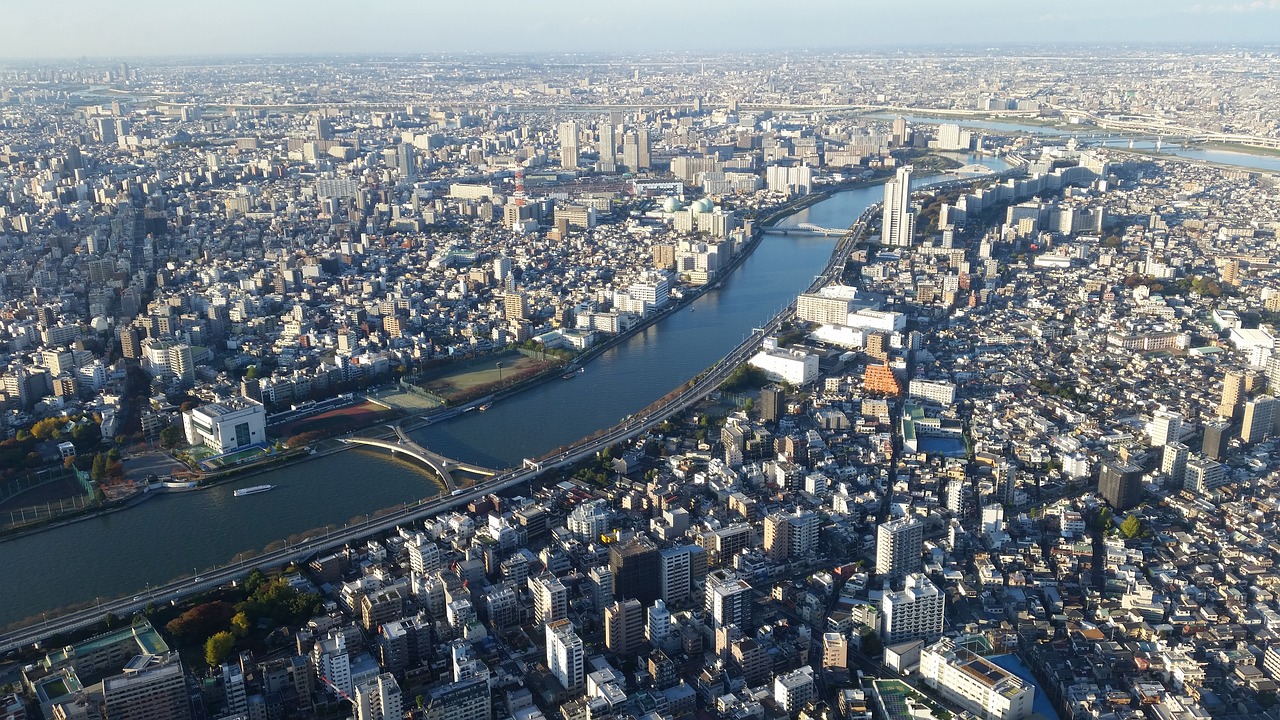 Tokyo, Panorama, Japonija, Miestas, Miesto Panorama, Orientyras, Kelionė, Asija, Dangoraižiai, Kraštovaizdis
