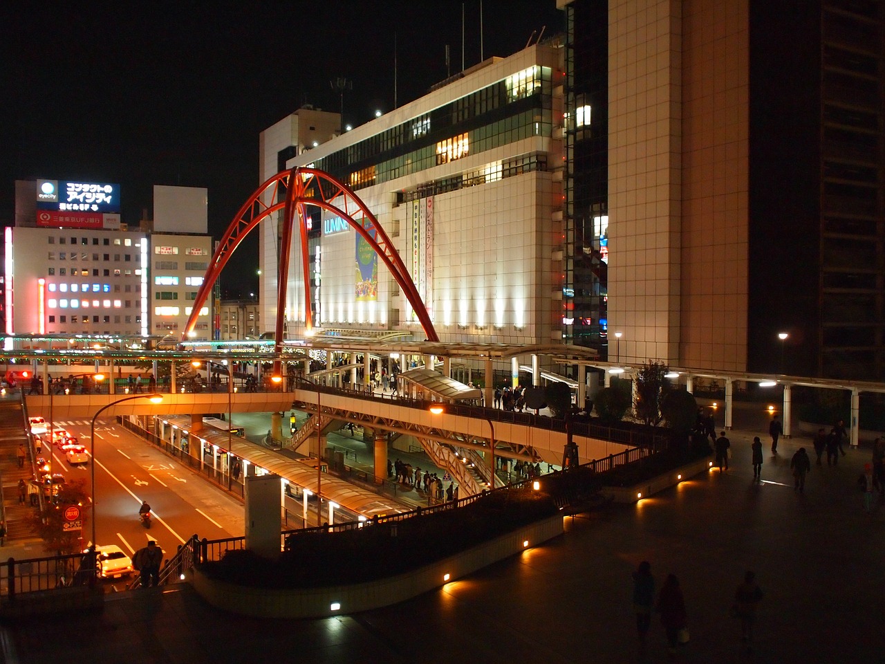 Tokyo, Tachikawa, Tachikawa Stotis, Naktis, Architektūra, Miestas, Miesto Panorama, Bokštas, Pastatas, Orientyras