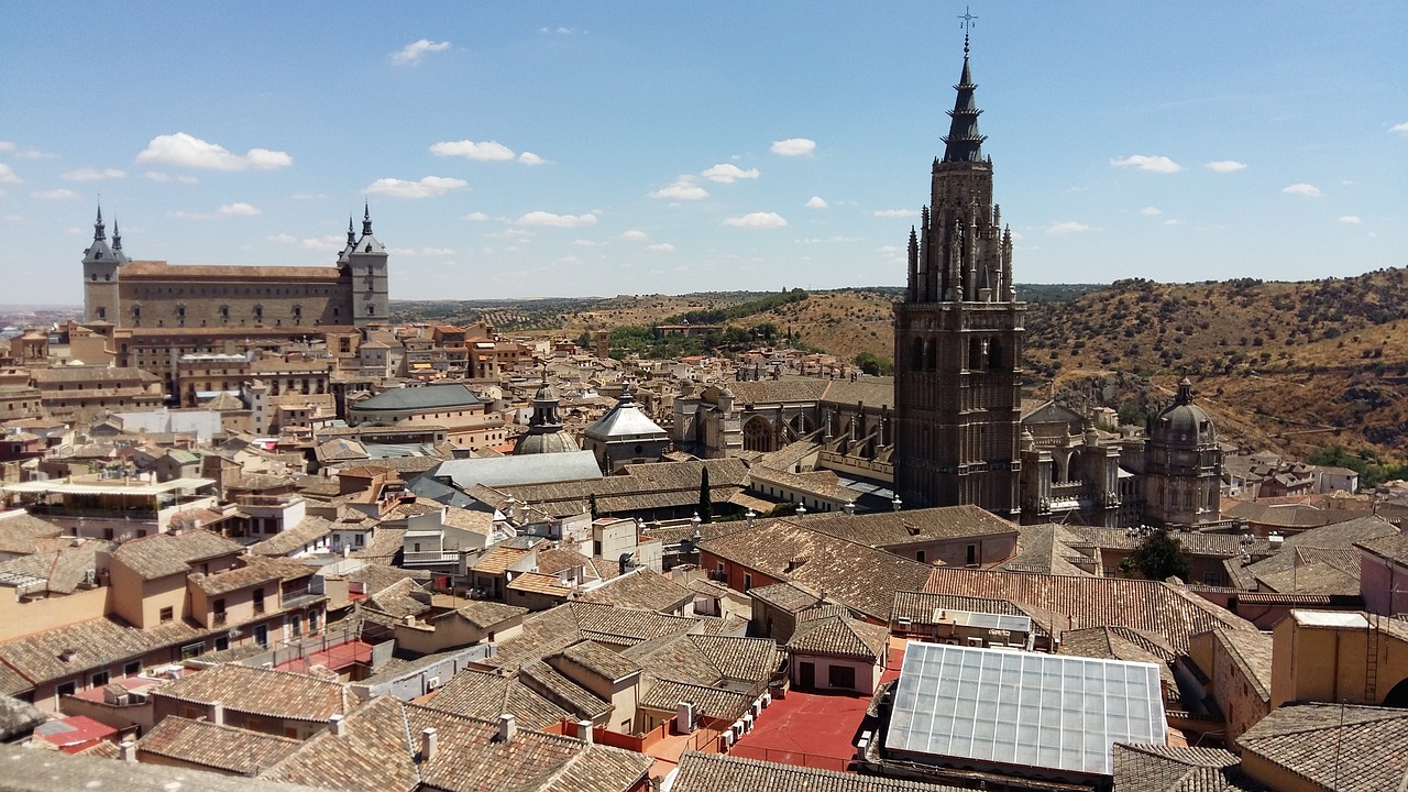 Toledo, Senamiestis, Kastilija - La Manča, Panoraminis, Nemokamos Nuotraukos,  Nemokama Licenzija