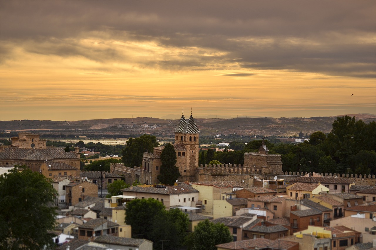 Toledo, Miestas, Panorama, Istoriniai Pastatai, Paminklai, Peržiūros, Pastatai, Bokštas, Saulėlydis, Nemokamos Nuotraukos