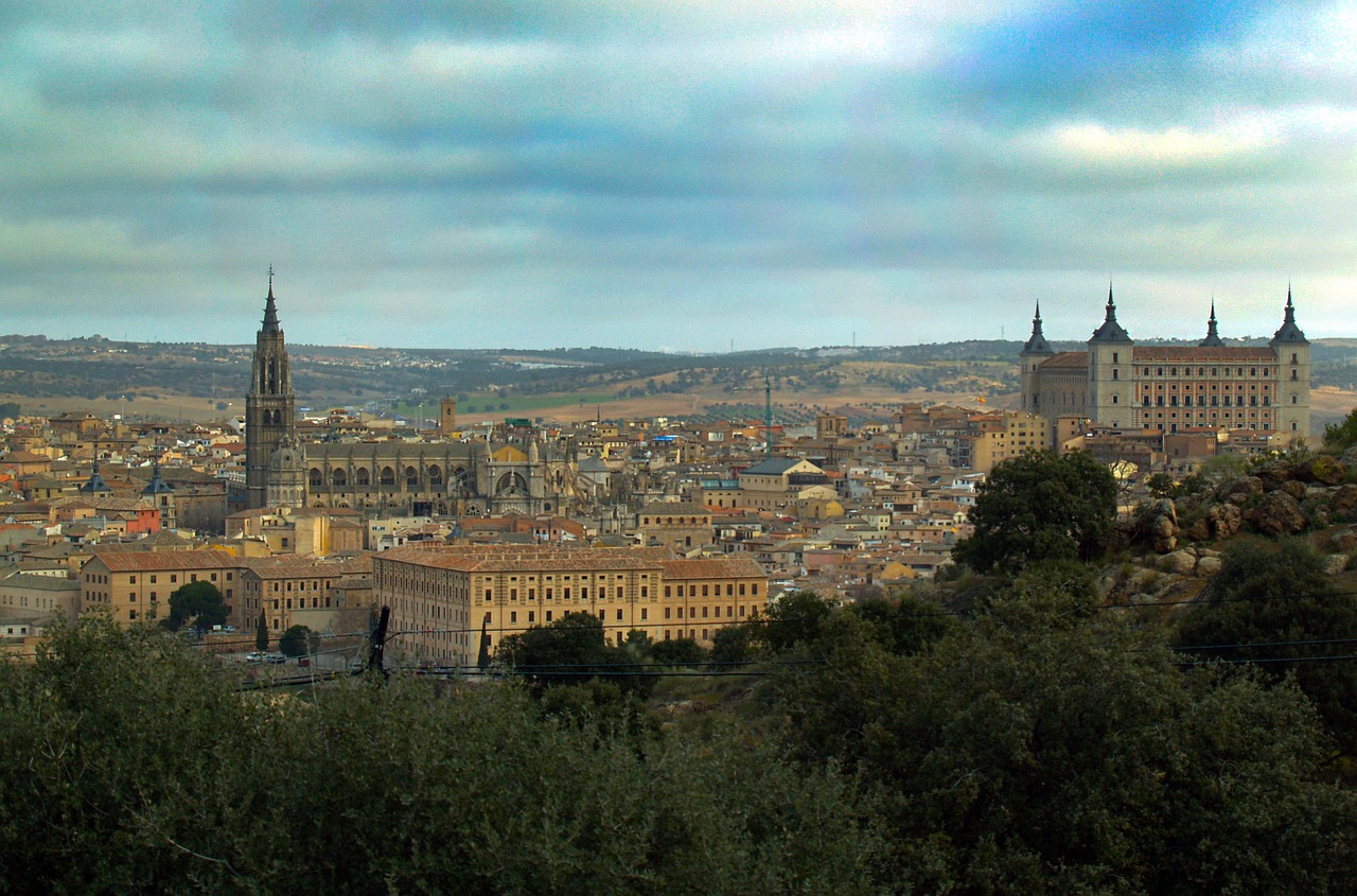 Toledo, Kastilija - La Manča, Ispanija, Panoraminis, Miestas, Senamiestis, Paminklai, Architektūra, Peržiūros, Istoriniai Pastatai