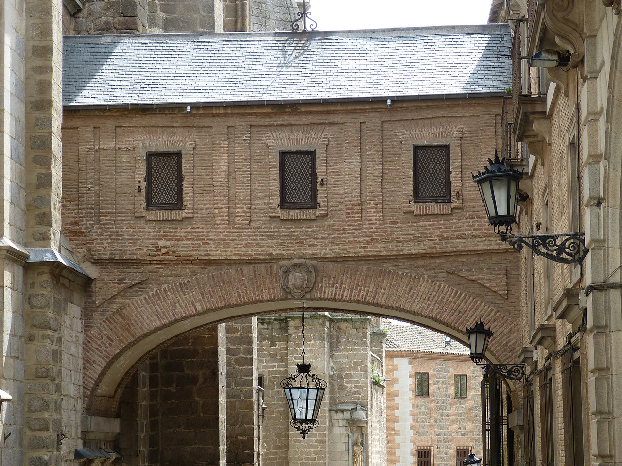 Toledo, Senamiestis, Istoriškai, Viduramžiai, Bažnyčia, Tiltas, Architektūra, Žibintas, Lempa, Kastilija