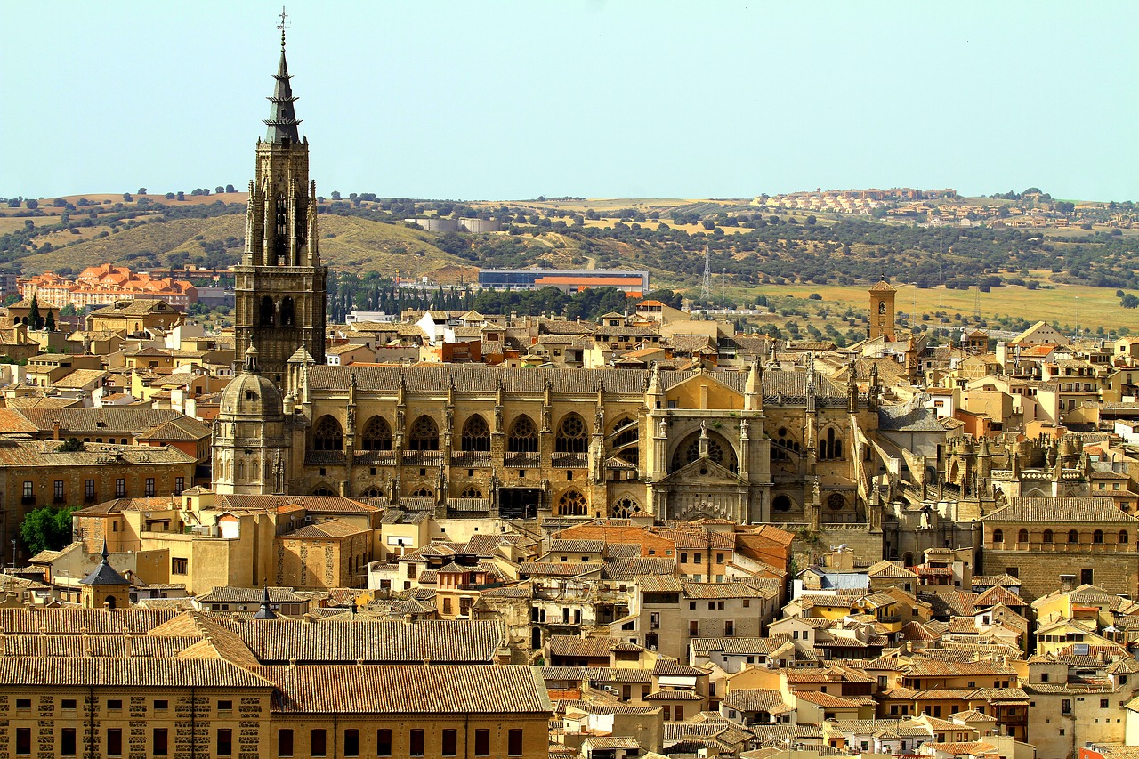 Toledo Spain, Ispanija, Katedra, Architektūra, Pastatas, Religija, Bažnyčia, Miestas, Orientyras, Katalikų