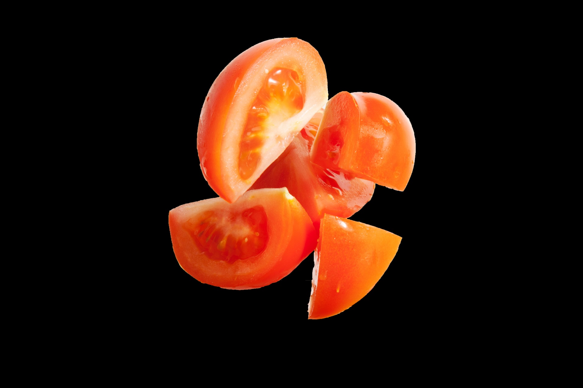 Pomidoras,  Pomidorai,  Raudona,  Maistas,  Skraidantis,  Daržovių,  Griežinėliais,  Vienetai,  Pomidorų Gabaliukai, Nemokamos Nuotraukos