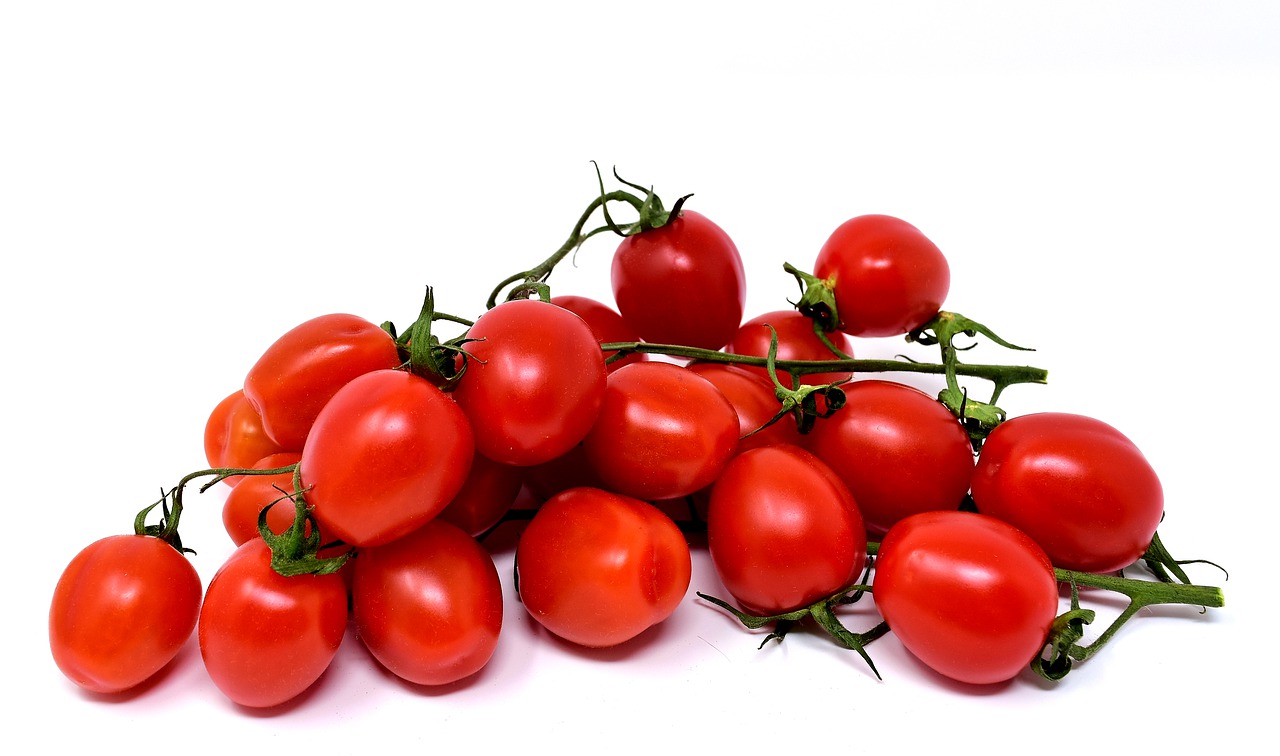 Pomidorai, Santvaros, Raudona, Daržovės, Maistas, Vegetariškas, Sveikas, Tomatenrispe, Veganas, Krūmų Pomidorai