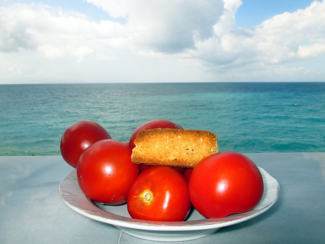 Pomidorai, Balta Duona, Jūra, Nemokamos Nuotraukos,  Nemokama Licenzija