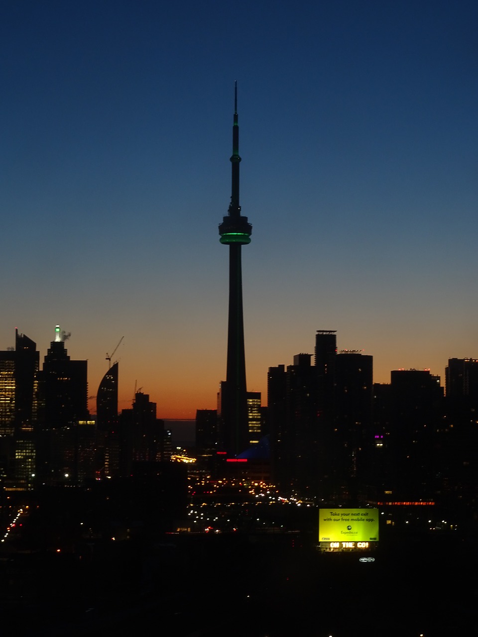 Toronto, Kanada, Naktis, Panorama, Cn Bokštas, Centro, Ontarijas, Kanados, Architektūra, Miestas