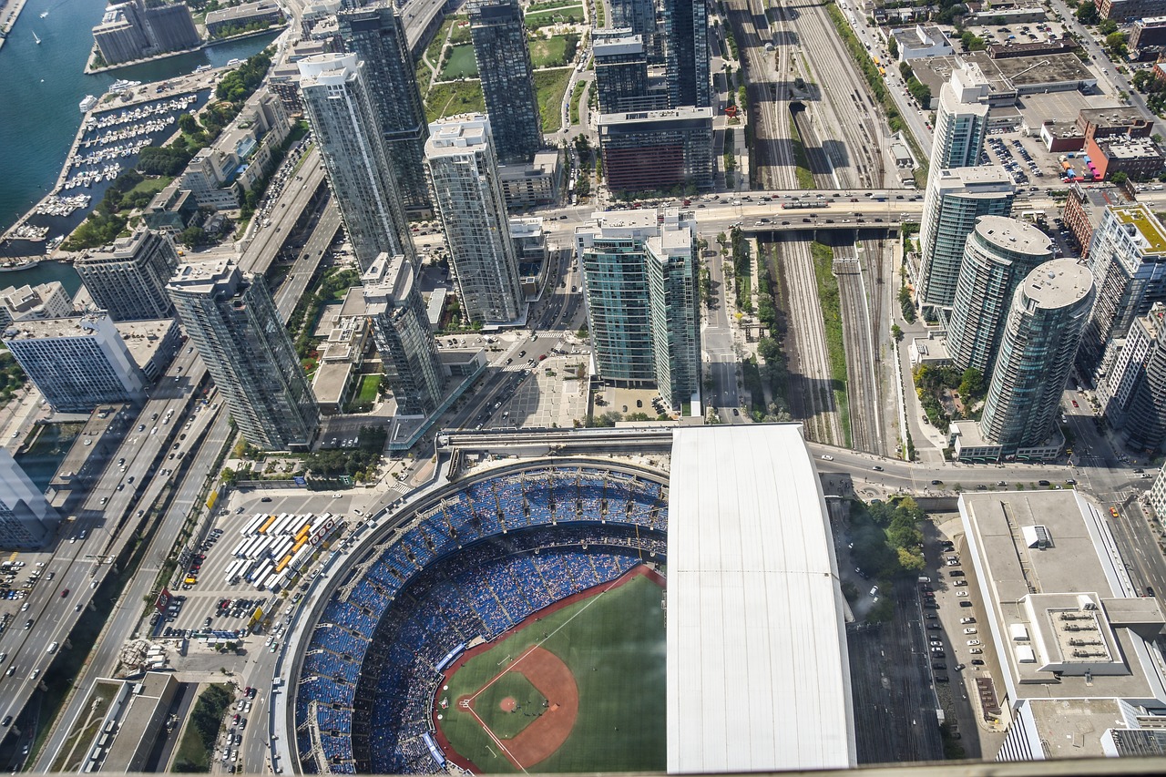 Toronto, Kanada, Kojinių Centras, Futbolas, Cn Bokštas, Panorama, Bokštas, Ontarijas, Vaizdas Iš Cn Bokšto, Architektūra