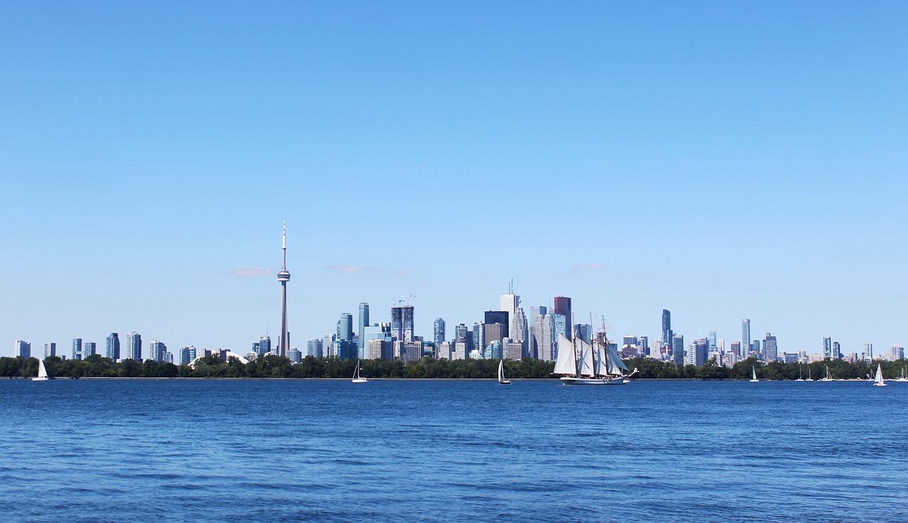 Toronto,  Miestas,  Skyline,  Dangus,  Kanada,  Panorama,  Miesto,  Pastatai,  Vandens,  Cn