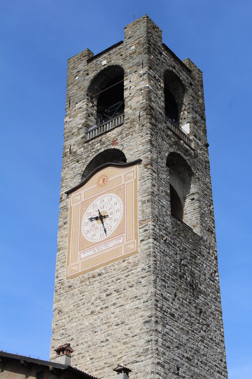 Torre, Bergamo, Didelis Miestas, Istorinis Centras, Bergamo Alta, Lombardija, Italy, Nemokamos Nuotraukos,  Nemokama Licenzija