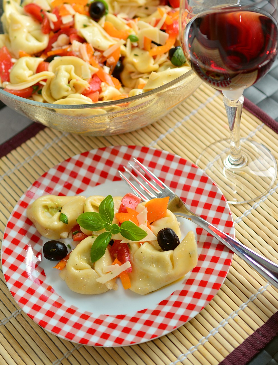 Tortellini, Tortelloni, Tortellini Salotos, Salotos, Viduržemio Jūros, Ispanų, Frisch, Sveikas, Starteris, Mityba