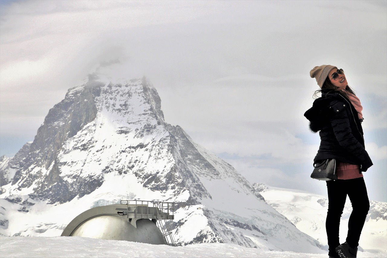 Turizmas,  Kelia,  Matterhorn,  Top,  Biel,  Ji,  Į Šoną,  Dangtelis,  Akiniai,  Sniegas