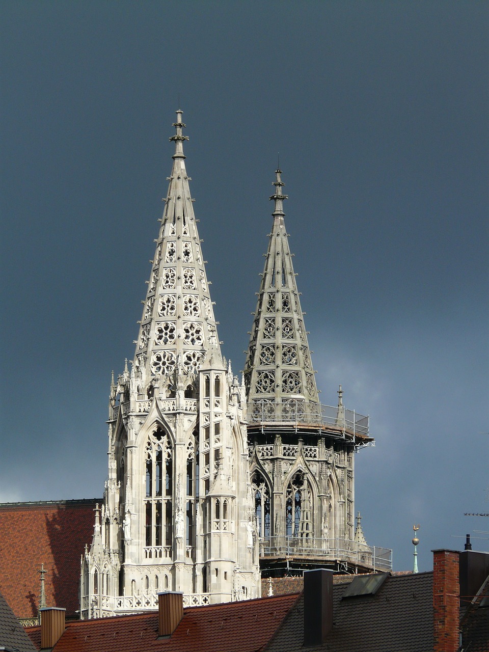 Bokštas, Münsteris, Dom, Griauna, Debesys, Niūrus, Rizika, Ulmi Katedra, Ulm, Miestas