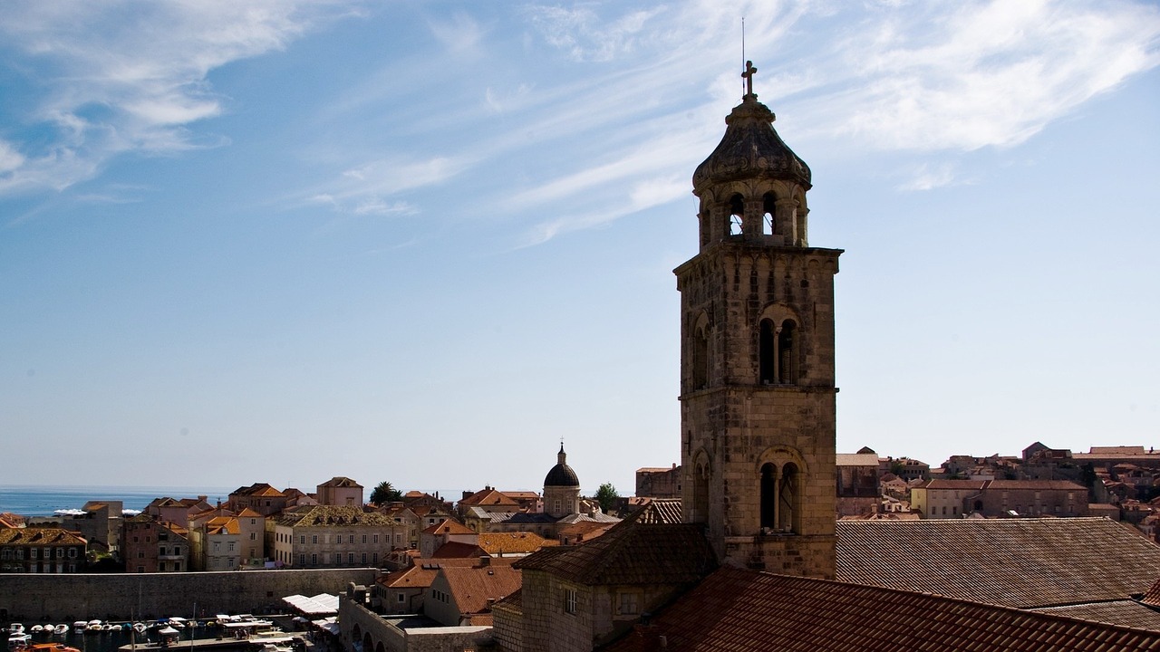 Bokštas, Stogai, Bažnyčia, Dubrovnik, Kroatija, Senas, Dalmatija, Europa, Miestas, Architektūra