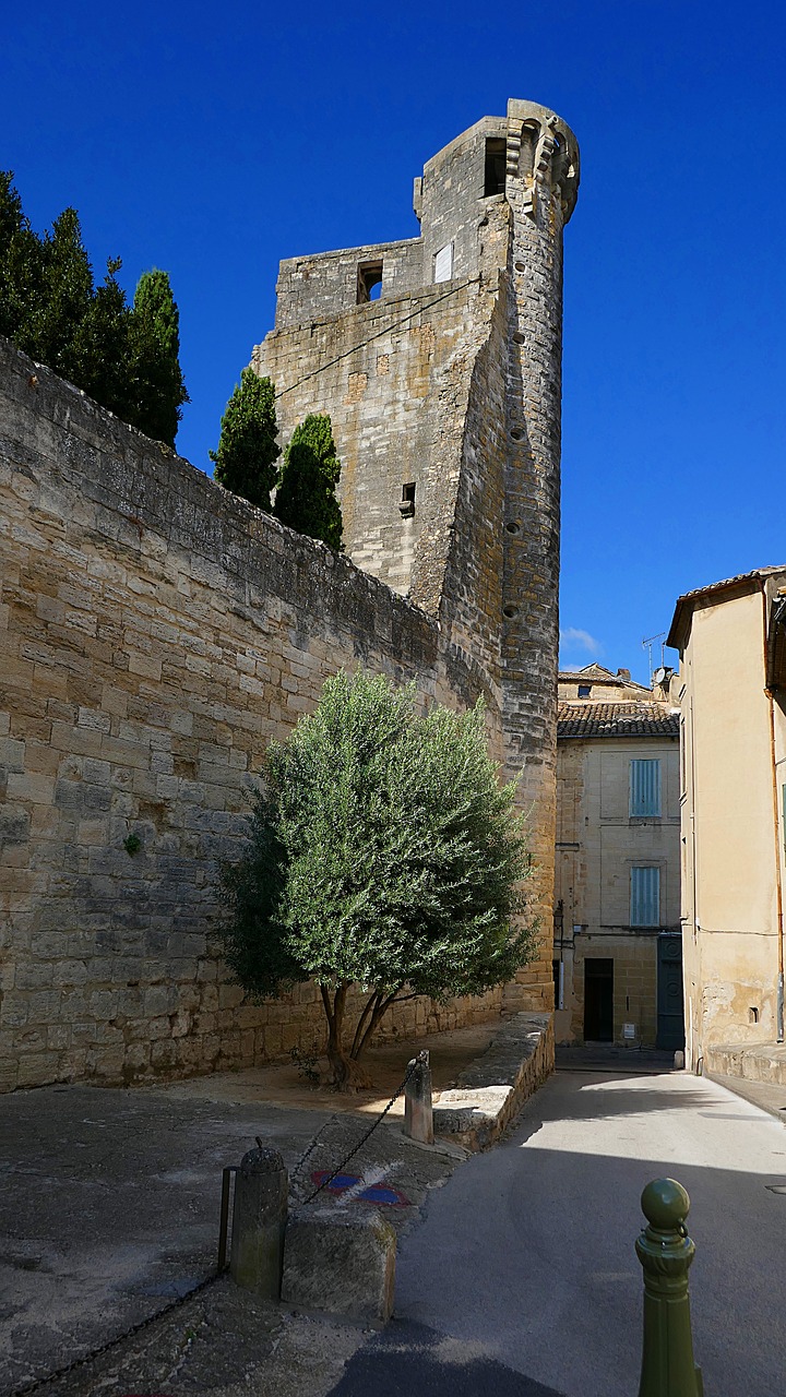 Bokštas, Kunigaikštystės Rūmai, Uzes, France, Viduramžių, Gardas, Languedoc-Roussillon, Pilis, Akmuo, Sienos