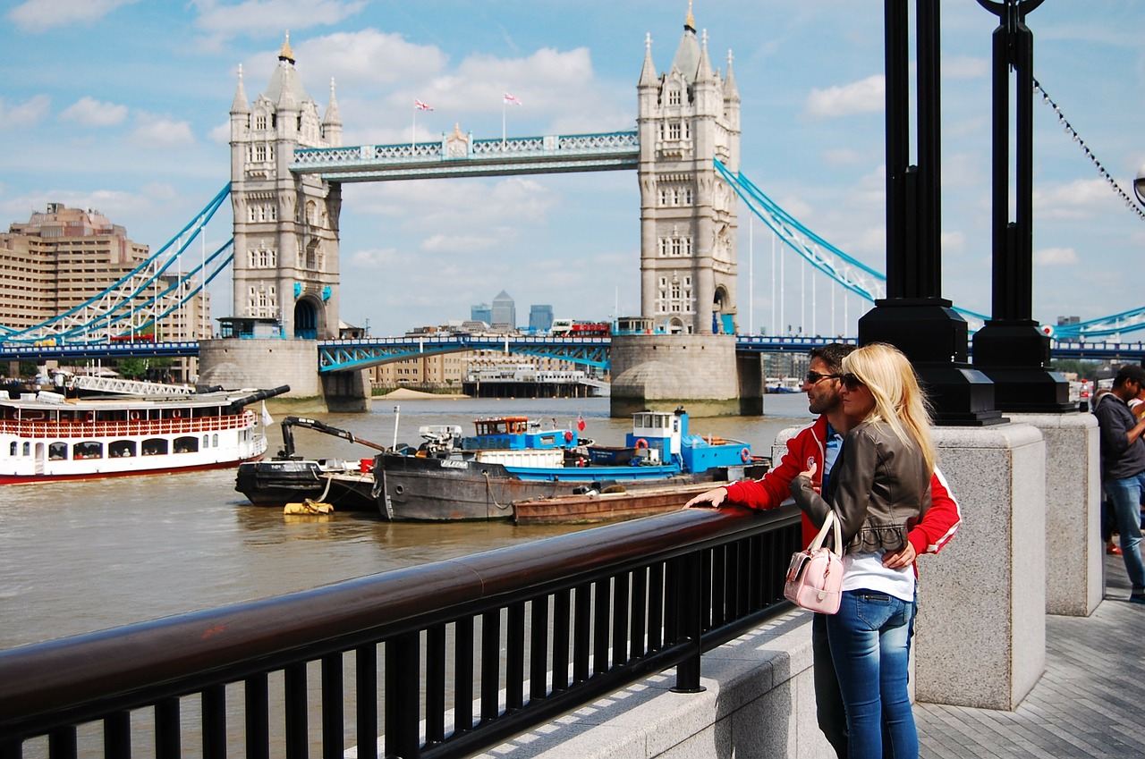 Bokšto Tiltas, Thames, Upė, Pora, Vyras, Moteris, Londonas, Anglija, Temzės Upė, Jungtinė Karalystė