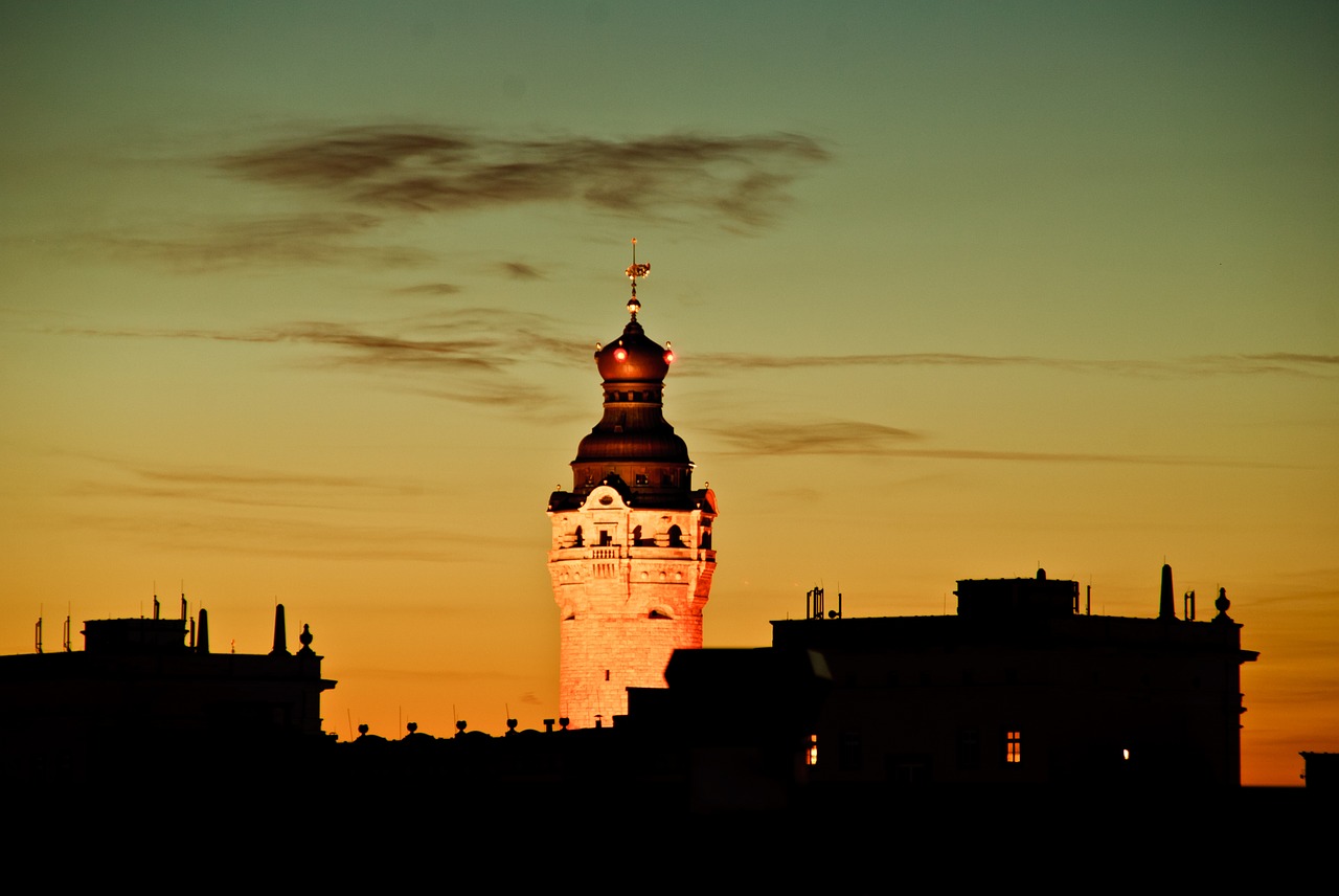 Miesto Rotušė, Leipcigas, Lankytinos Vietos, Paminklas, Istoriškai, Vakaras, Architektūra, Dangus, Spalva, Spalvinga