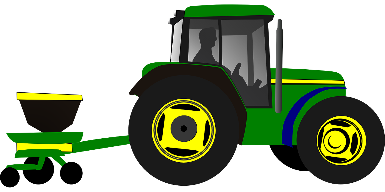 Traktorius, Sodinti, Sodintuvas, Kukurūzai, Priekaba, Žalias, Vairuotojas, Ūkis, Nemokama Vektorinė Grafika, Nemokamos Nuotraukos