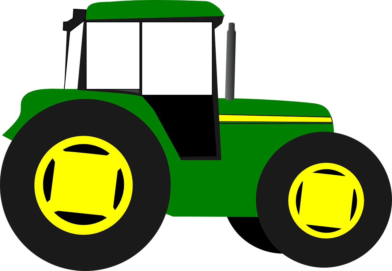 Traktorius, Trekeris, Ūkis, Žalias, Geltona, Žemdirbystė, Nemokama Vektorinė Grafika, Nemokamos Nuotraukos,  Nemokama Licenzija