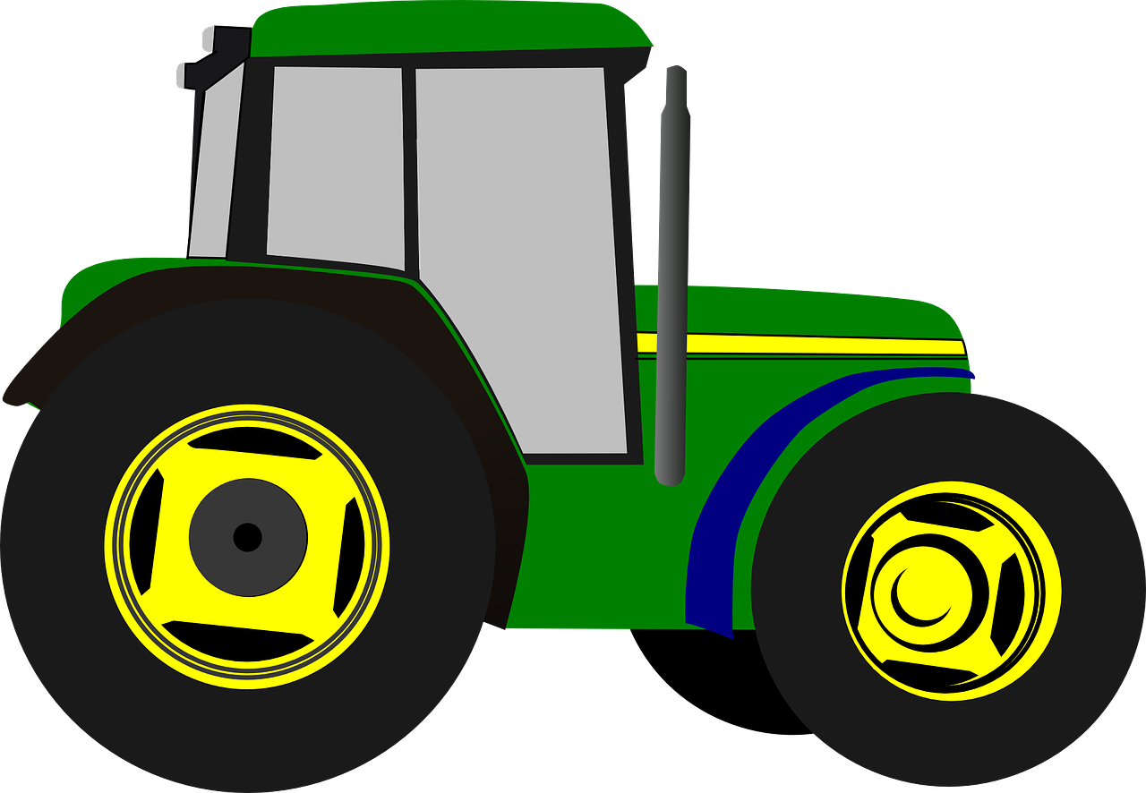 Traktorius, Animacinis Filmas, Izoliuotas, Transporto Priemonė, Ūkis, Žemdirbystė, Įranga, Kaimas, Ūkininkavimas, Darbas