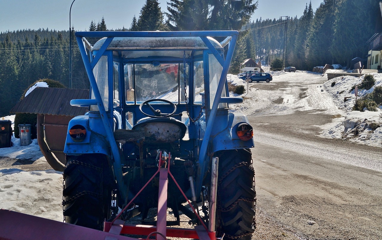 Traktorius, Zetor, Oldtimer, Žiema, Sniego Grandiklis, Kelias, Senas, Nemokamos Nuotraukos,  Nemokama Licenzija