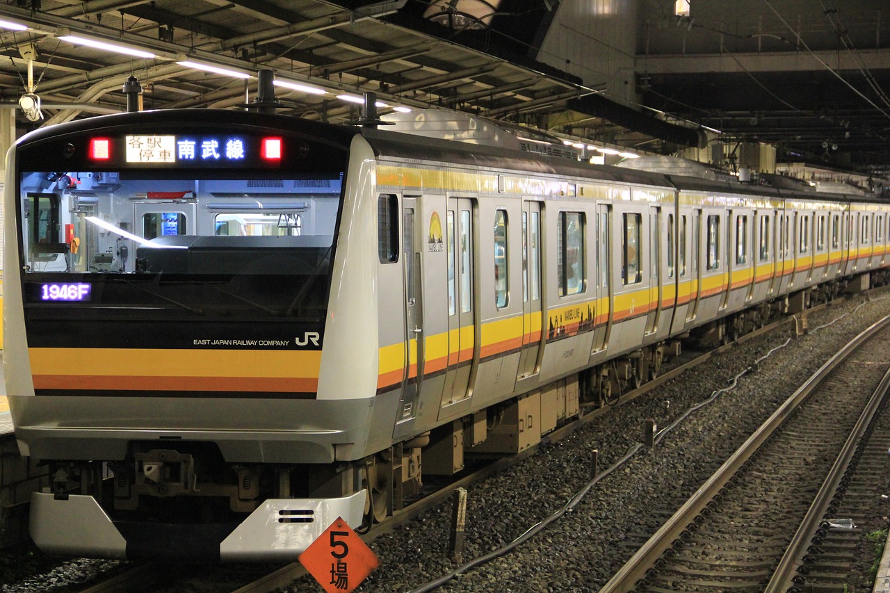 Traukinys, Japonijos Geležinkelis, Japonija, Geležinkelis, Transportas, Stotis, Nambu Linija, Išvykimas, Platforma, Geležinkelis