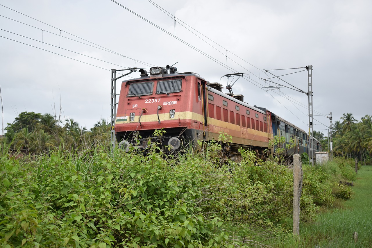 Traukinys, Kerala, Indija, Geležinkelis, Transportas, Senas, Geležinkelis, Gabenimas, Lauke, Medis