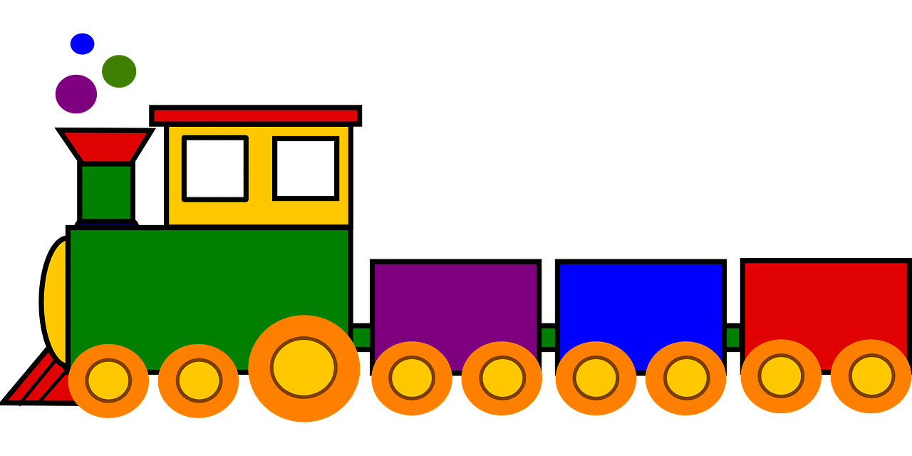 Traukinys, Žaislas, Spalvinga, Lokomotyvas, Geležinkelis, Dūmai, Garai, Nemokama Vektorinė Grafika, Nemokamos Nuotraukos,  Nemokama Licenzija