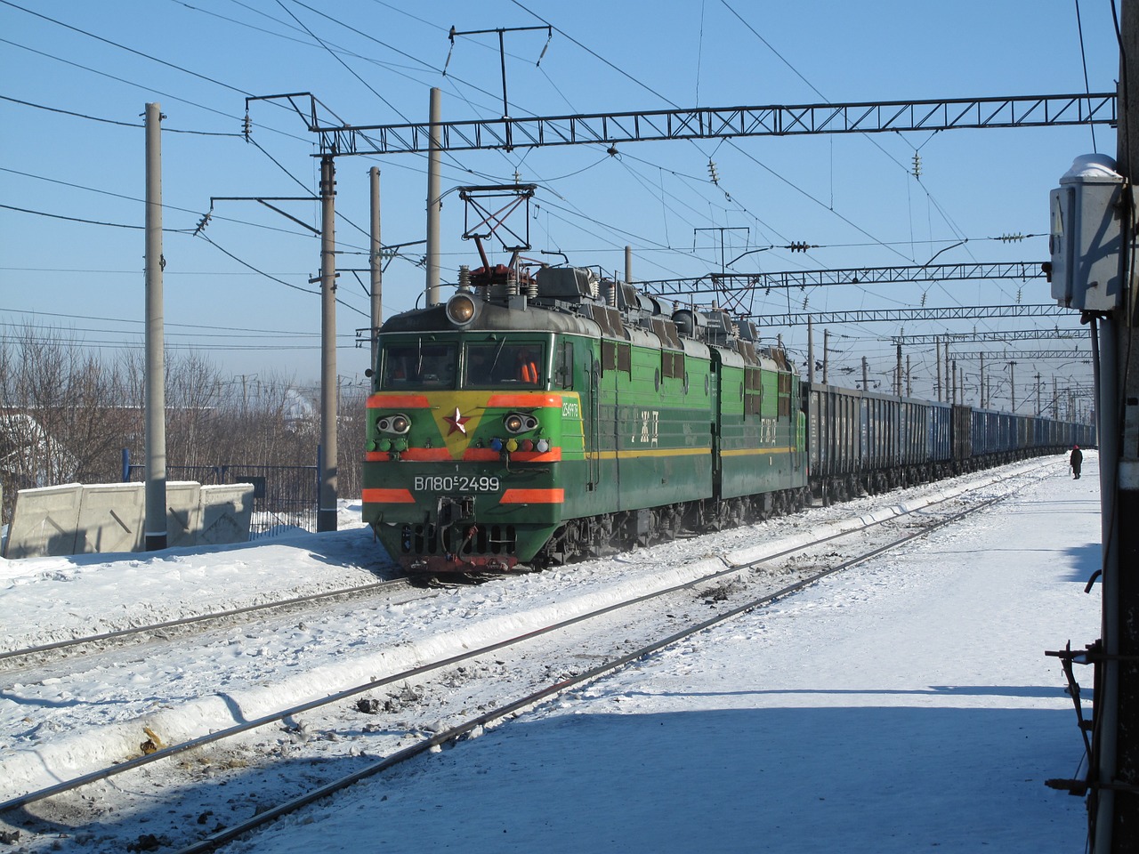 Traukinys, Transsibiro Geležinkelis, Rusija, Siberija, Žiema, Nemokamos Nuotraukos,  Nemokama Licenzija