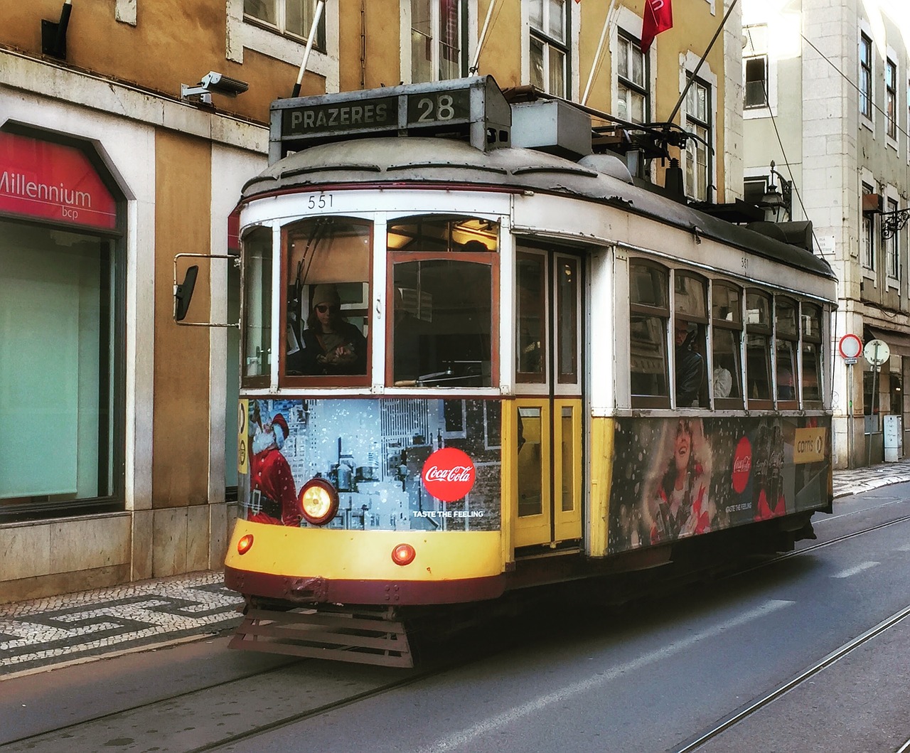 Tramvajus, Lisbonas, Portugal, Transportas, Europa, Gatvė, Miesto, Tradicinis, Tramvajus, Lisboa
