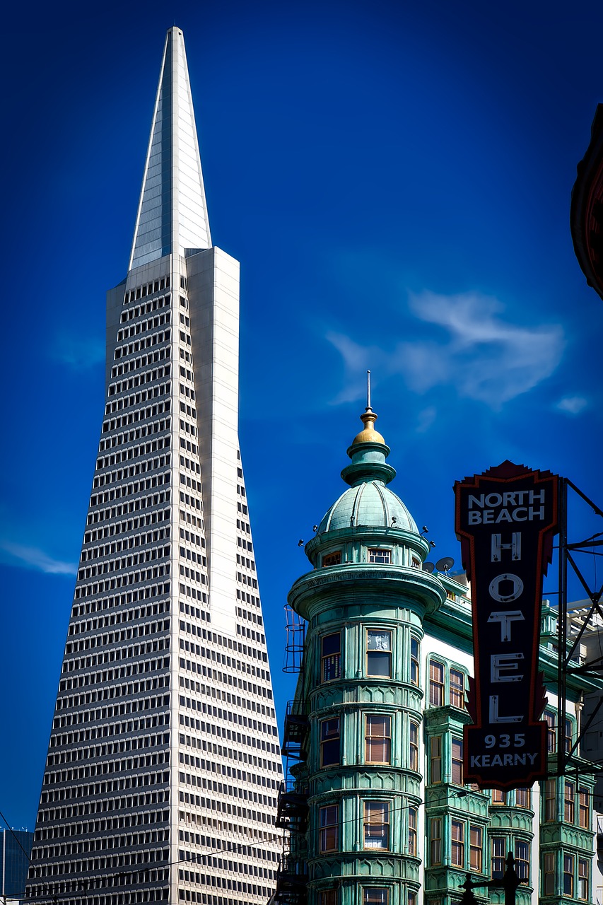 Transamerica Piramidė, Kolumbo Bokštas, San Franciskas, Dangus, Debesys, Orientyras, Pritraukimas, Architektūra, Centro, Turizmas