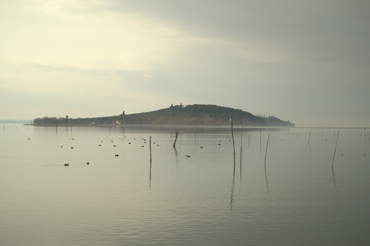 Ežeras, Trasimeno, Vaizdas, Rūkas, Sala, Nemokamos Nuotraukos,  Nemokama Licenzija