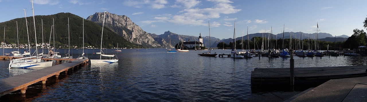 Traunsee, Ežeras, Gmunden, Alpių, Kalnas, Kraštovaizdis, Bergsee, Austria, Traunsteinas, Vasara