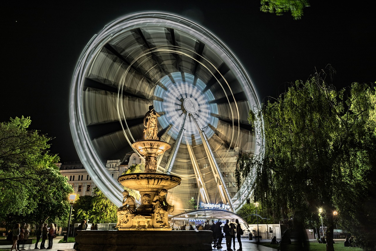 Kelionė,  Architektūra,  Lauke,  Niekas,  Dangus,  Milžiniškas Šėrimo Ratas,  Ratas,  Miestas,  Budapest,  Vengrija