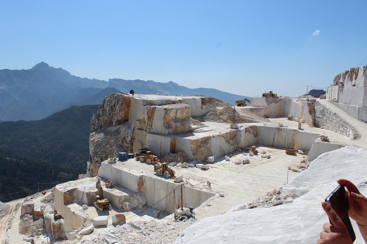 Kelionė,  Lauke,  Kalnų,  Dangus,  Panoraminis,  Pobūdį,  Rokas,  Akmens,  Carrara Marmuro,  Carrara Karjerai