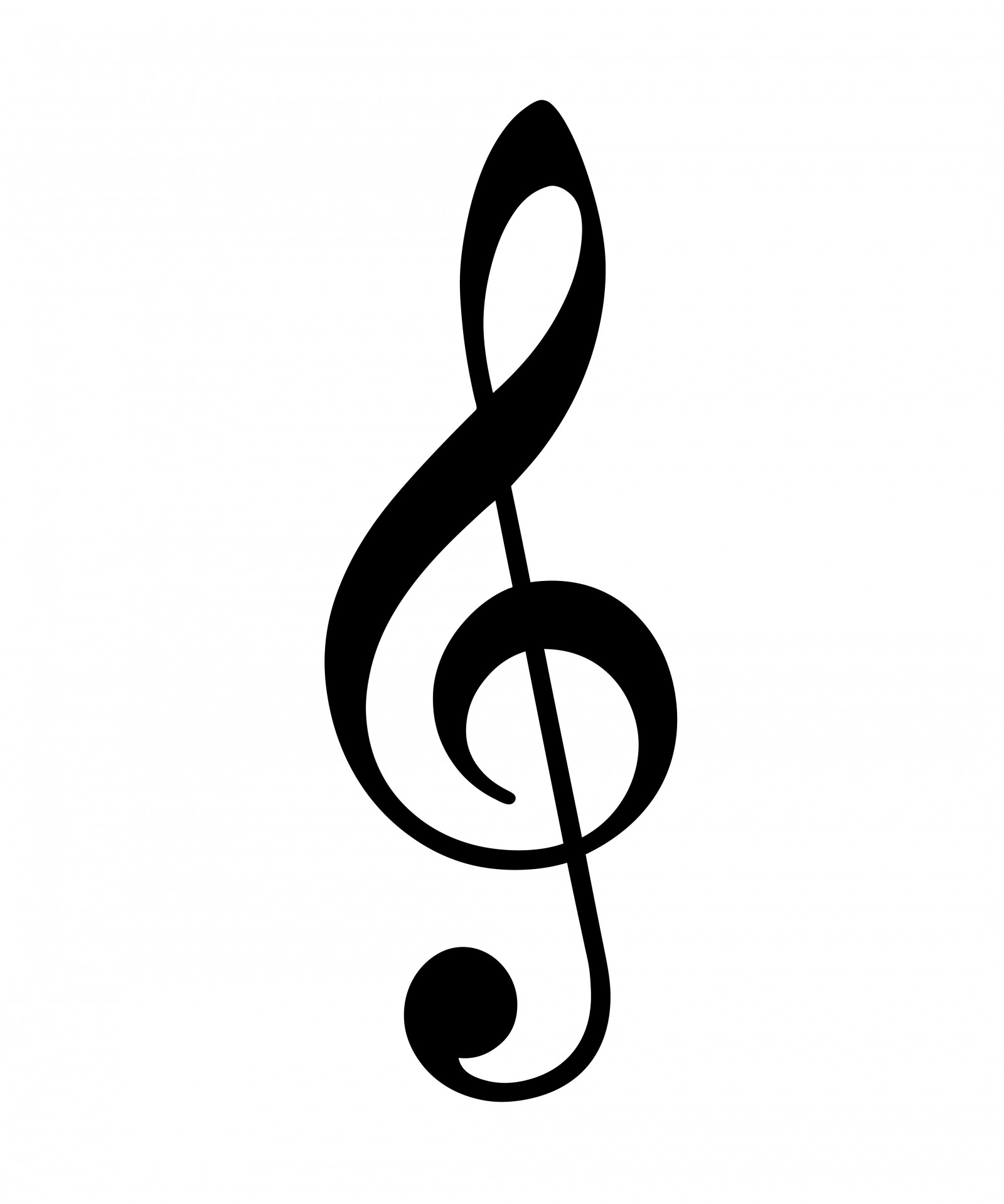 Treble & Nbsp,  Clef,  Treble,  Clef,  Juoda,  Siluetas,  Muzika,  Muzikinis,  Simbolis,  Piktograma