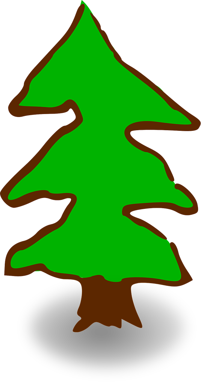 Medis, Žalias, Pušis, Kalėdų Eglutė, Daugiametis, Mediena, Bagažinė, Dėl, Gyvenimas, Nemokama Vektorinė Grafika