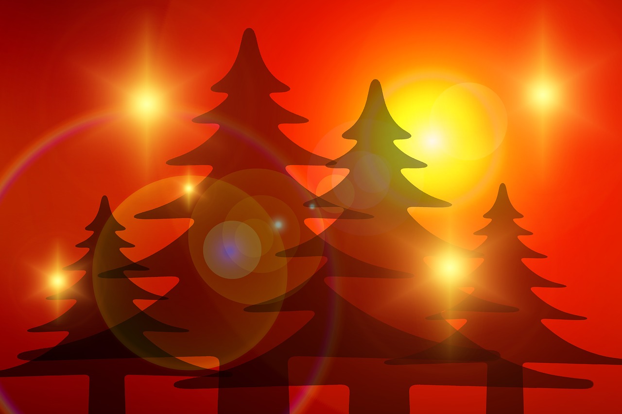 Medžiai, Siluetai, Siluetas, Adventas, Atmosfera, Medžio Dekoracijos, Kalėdų Eglutė, Kalėdos, Krikščionis, Apdaila