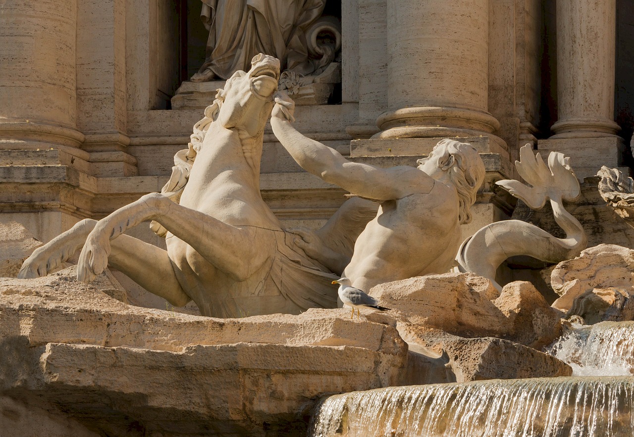Trevi Fontanas, Roma, Italy, Kairė Informacija, Orientyras, Europa, Žinomas, Skulptūra, Kelionė, Turizmas