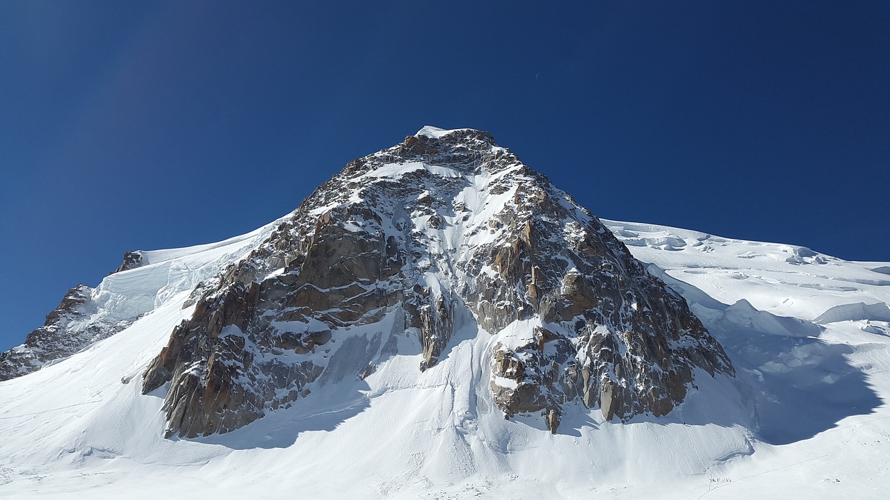 Triangle Du Tacul, Mont Blanc Du Tacul, Aukšti Kalnai, Chamonix, Mont Blanc Group, Kalnai, Alpių, Aukščiausiojo Lygio Susitikimas, Sniegas, Aukštas