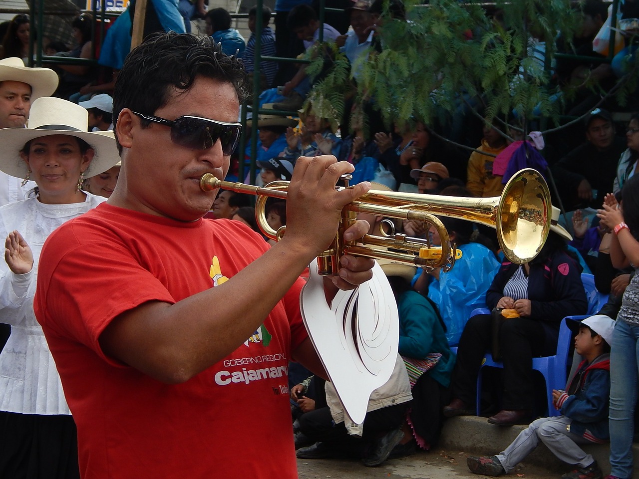 Trimitas, Vyras, Karnavalas, Cajamarca, Peru, Vyrai, Festivalis, Paradas, Šventė, Šventė