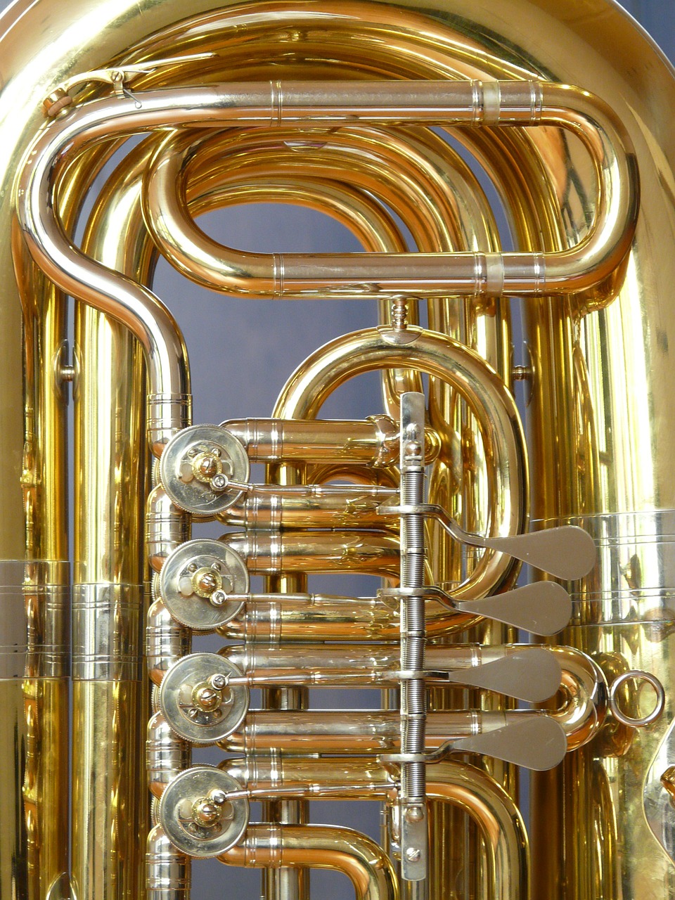 Tuba, Vožtuvai, Rotaciniai Vožtuvai, Stimmzug, Vario Instrumentas, Instrumentas, Blizgesys, Auksas, Žaisti, Smūgis