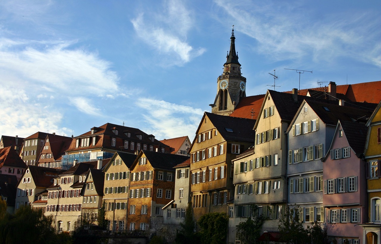 Tübingen, Neckar Priekyje, Namai, Senamiestis, Universitetinis Miestas, Spalvinga, Baden Württemberg, Senas Namas, Pietų Vokietijos, Architektūra