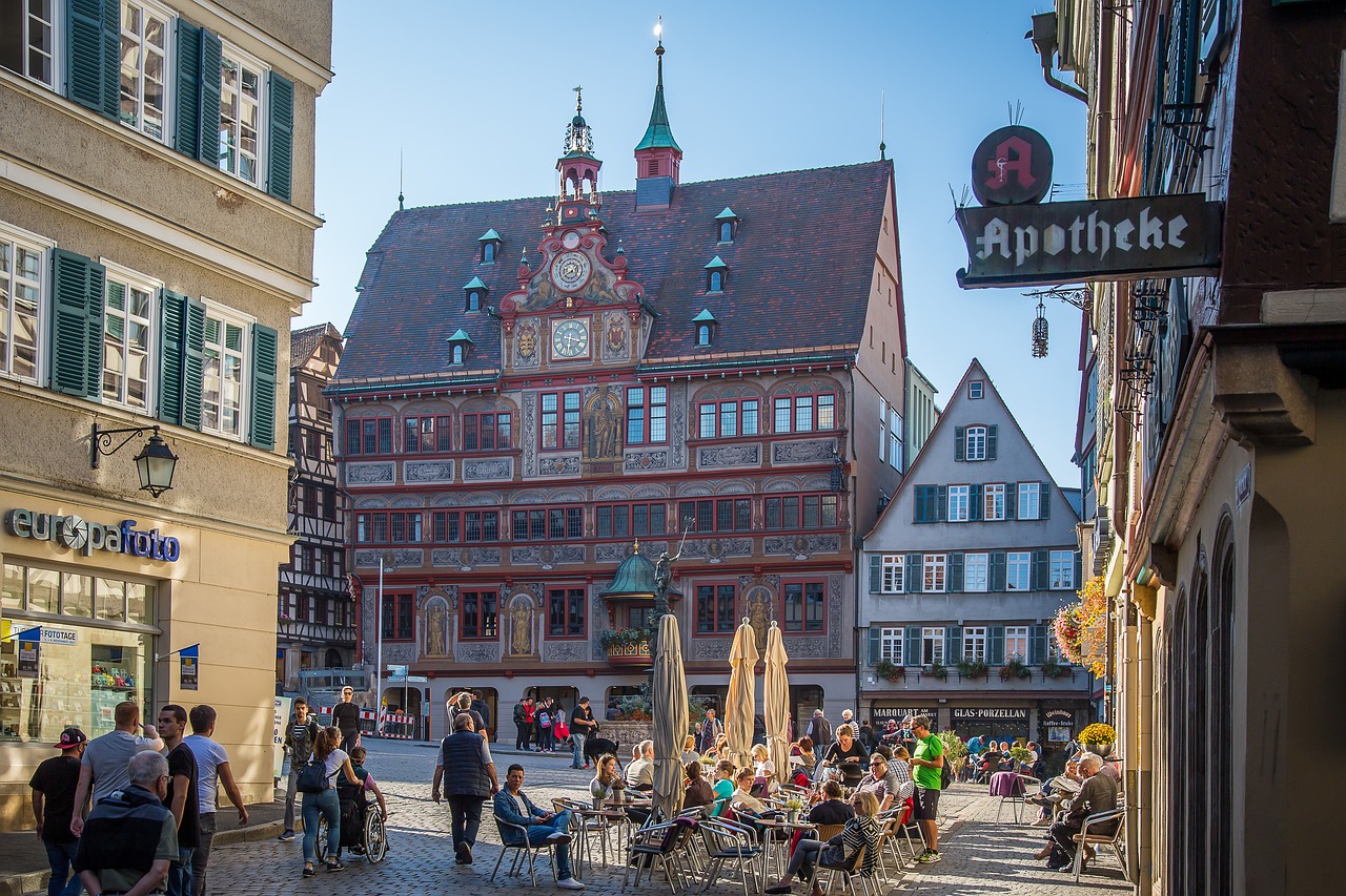 Tübingen, Miesto Rotušė, Prekyvietė, Freskos, Nemokamos Nuotraukos,  Nemokama Licenzija