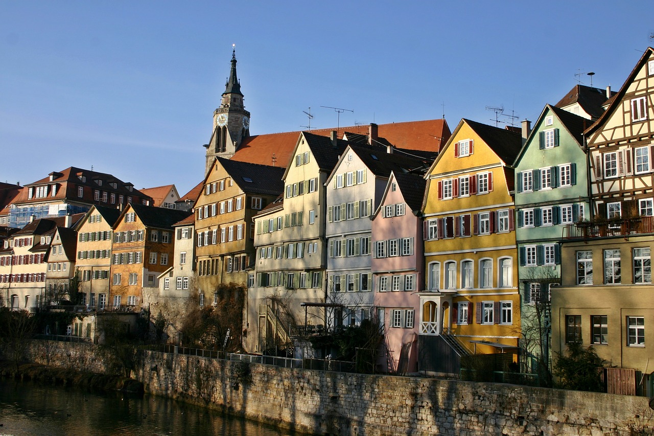 Tübingen, Neckar, Namai, Senamiestis, Senas, Istoriškai, Architektūra, Senas Namas, Vokietija, Upė