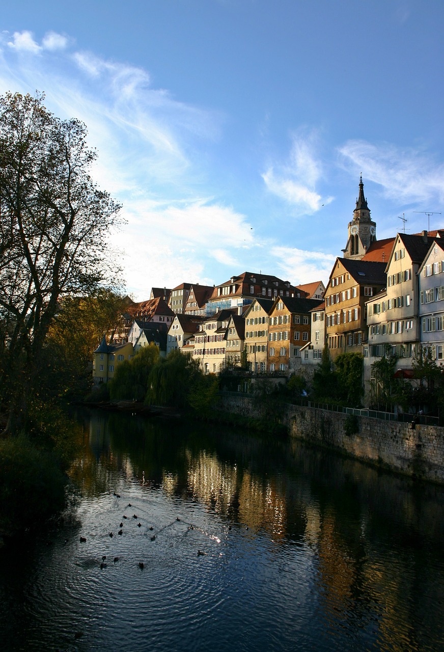 Tübingen, Senamiestis, Neckar, Namai, Senas, Istoriškai, Architektūra, Senas Namas, Vokietija, Upė