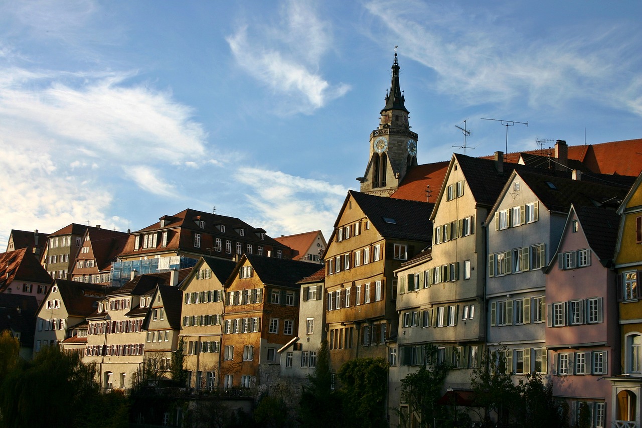 Tübingen, Senamiestis, Neckar, Namai, Senas, Istoriškai, Architektūra, Senas Namas, Vokietija, Universitetinis Miestas