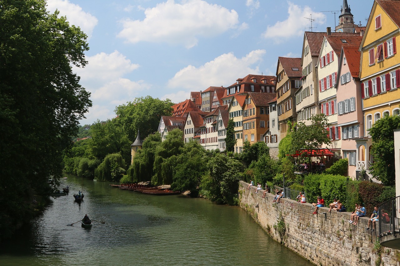 Tübingen, Miestas, Senamiestis, Istoriškai, Neckar, Upė, Bankas, Nemokamos Nuotraukos,  Nemokama Licenzija