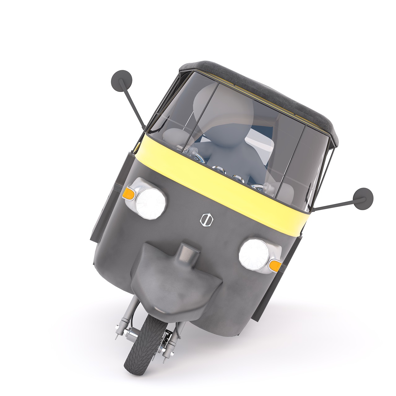 Tuk Tuk, Baltas Vyriškas, 3D Modelis, Izoliuotas, 3D, Modelis, Viso Kūno, Balta, 3D Vyras, Transportas