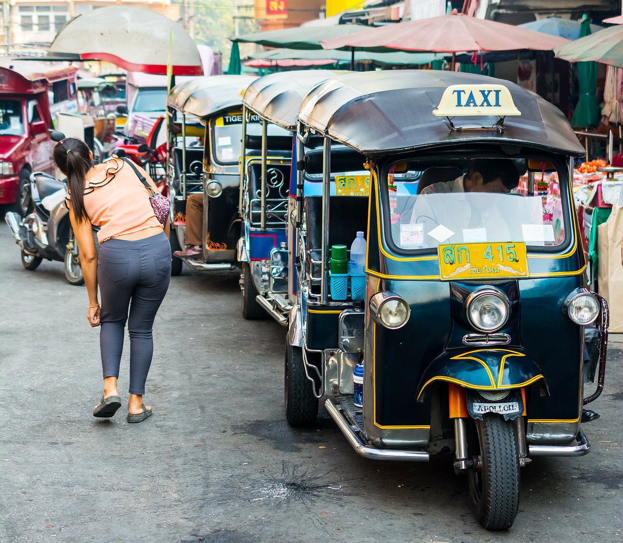 Tuk Tuk, Taksi, Warorot Rinka, Chiang Mai, Šiaurės Tailandas, Nemokamos Nuotraukos,  Nemokama Licenzija